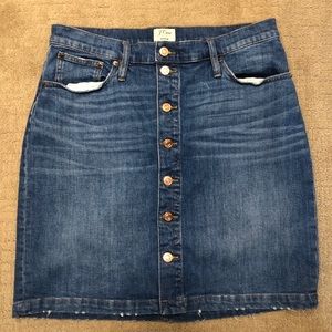 JCrew button front denim skirt size 31